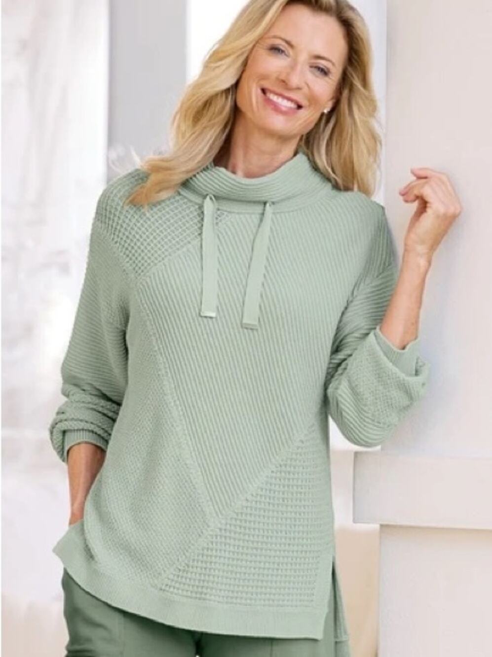 Soft Surroundings Comfy Place Pullover size XL in Pale Celadon Green NWT